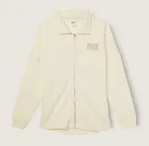 PINK Zip Up Sweater in Cream