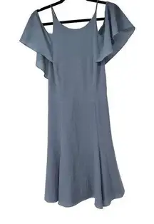 H by Halston Light Blue Open Back Off the Shoulder Dress