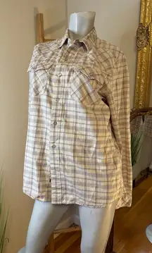 LEVIS PLAID WESTERN PEARL SNAP UP SHIRT SLIM FIT MEDIUM VINTAGE 1990's