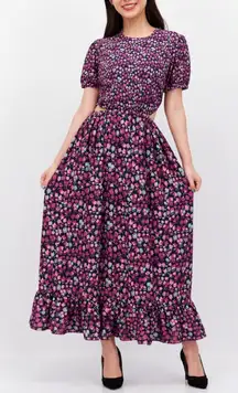 French Connection Bethany Verona Floral Cutout Midi Dress size 0 / XS