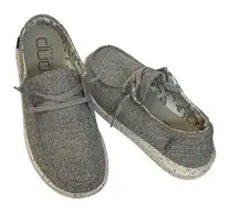 Hey Dude Wendy Linen Iron Gray Slip-on Causal Shoes Sz 8 Women