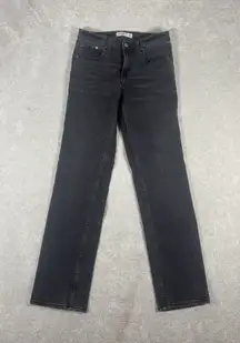 abercrombie and fitch the straight mid rise 25/0r black gray wash jeans