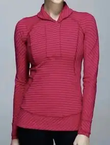 Lululemon Think Fast Pullover Long Sleeves Size 6 Berry, 1/2 Zip Running