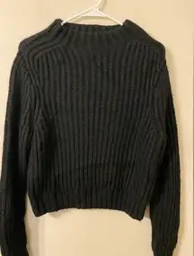 Kate Spade Saturday Black Mock Neck Ribbed Sweater Size XS