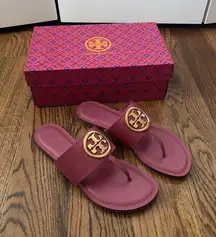 Tory Burch Benton Band Flat Sandal Raspberry Sorbet Size 9 New