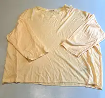 Sundry Women's Top‎ Size 1 Knit Cotton Blend Oversized Relaxed Fit Yellow