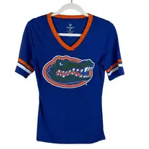 Florida Gators Women’s Fit Short Sleeve Bling Rhinestone V-Neck Tee Shirt Small