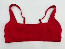 ANDIE  Swim The Havana Bikini Top Sz M Cherry Red Square Neck