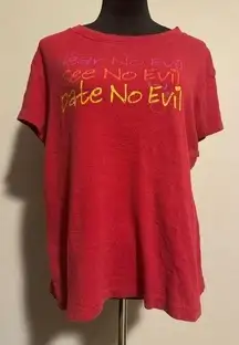 EUC Appropriate Behavior Hear, See and Date No Evil Graphic Tee size large