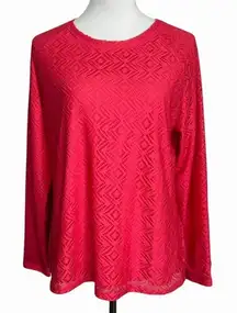 Coolibar Long Sleeve‎ Top Size Large Pink UPF 50+ Sun Protection Swim Cover