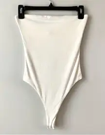 Naked Wardrobe Strapless Tube Bodysuit White S