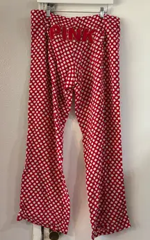 PINK Victoria’s Secret Y2K Red Polk A Dot Wide Leg Pajama Pants Baggy Booty Logo