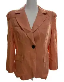 Aryn K Anthropologie One Button Linen Blazer Size Medium