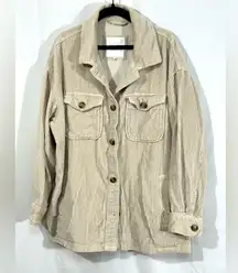 Aerie Women’s Corduroy Shacket Jacket Beige Medium