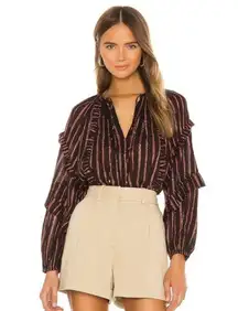 Ulla Johnson Liana Stripe Blouse New With Tags