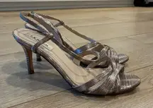 LK Bennett Lourdes Metallic Leather Slingback Pump Heel Size 37/7