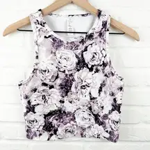 Balance Collection Mia crop tank Purple Roses sport top Size Small