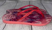 hot pink tie dye flip flops sz 7/8 women