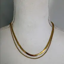 Atolea Waterproof Tarnish Proof Elegant Gold Necklace Set