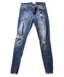 Blue Skinny Ripped Distressed Jeans