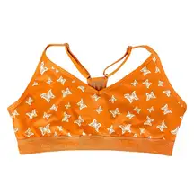 PINK Victoria’s Secret Active Sports Bra Butterfly Print Sz XL Rust Orange