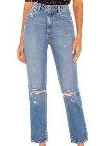 Rolla’s Dusters High Rise Slim Distressed Jeans Meadow Worn Organic Cotton 31