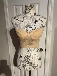 Collection M Vintage Corset square Lace Floral Coquette retro strapless bra rockabilly Balconette Bralette Bandeau cottage western minimalist 50s-80s Y2K wide 