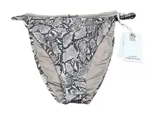 Good American 2 US Medium Swim Bikini Bottoms High Waist Snake Print Cheeky NWT