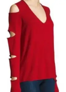 Red Skull Cashmere Slashed Sleeve sweater C49