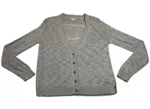 Mossimo V-Neck Open Knit Button Up Cardigan Size Large Lightweight Cottagecore