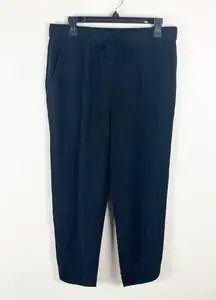 MADEWELL Black High Rise Drawstring Waist Track Trousers Pants, Size Medium