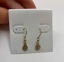 Gold Sand Dollar Drop Earring