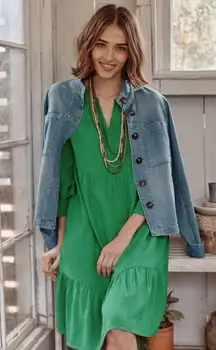 J. Jill Jardin Tiered Dress in Fern Size M