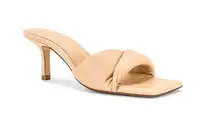 Revolve Tony Bianco Beige Leather‎ Alexa Mule Slip On Heel Square Toe Size 7