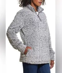 Weatherproof Vintage Womens 1/4 Zip Faux Fur Cozy Fleece - Granite Size M