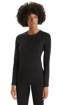 Icebreaker - Merino 200 Oasis Long Sleeve Crewe Thermal Top Base Layer Black Ski