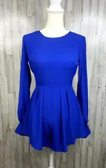 ASOS Women's Royal Blue Long Sleeve‎ Romper Size 2 Casual Chic One-Piece