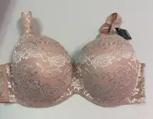 Avenue Lace Underwire Bra in Tan and Cream
