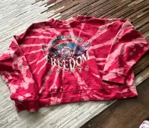 Red tie dye graphic sweatshirt