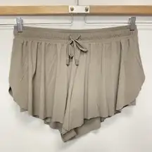 Joy Lab Women XL Gray Double Layer Run Shorts Tennis Running Flowy Athletic Soft