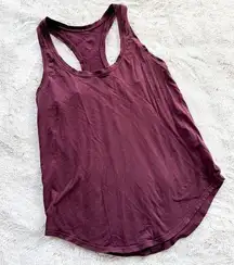 Lululemon Burgandy Race Length Nulu Tank size 4/6