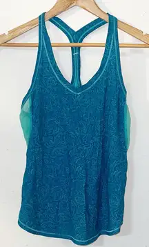 Lululemon Fast Lane Singlet "Foli Manifesto Bali Breeze Tofino Teal" tank