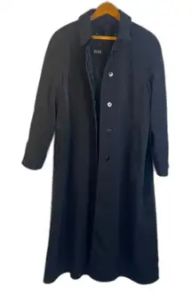 Fleet Street Basic Black Trench Coat Classic Timeless Staple Nylon Lined 14P
