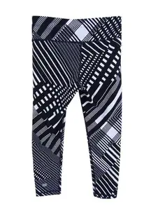 Tommy Hilfiger Sport Leggings Womens XL Black White Geometric Active Gym