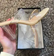 katliu nude/clear heels