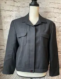 Jennifer & Grace Womens Blazer 12 Wool‎ Black Jacket Lined Career Office Work