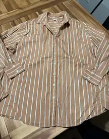J Jill oversized striped button up shirt small