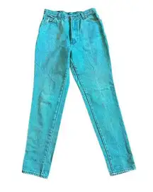 Jordache Basics Teal Bold Retro 90s Skinny Pants Jeans Y2K Classic Size 28 Women