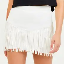 Fringe Altar'd State Skirt Suede white, size medium (runs like a size small) worn once 