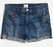 J. Crew Merrill Cut‎ Off Folded Cuff Denim Jean Shorts Size 28 Medium Wash